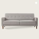 Mellow ADAIR Mid-Century Modern Loveseat/Sofa/Couch with Armrest Pockets, Light Grey