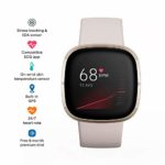 Fitbit Sense Advanced Smartwatch with Tools for Heart Health, Stress Management & Skin Temperature Trends, White/Gold, One Size (S & L Bands Included)
