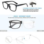 livho 2 Pack Blue Light Blocking Glasses, Computer Reading/Gaming/TV/Phones Glasses for Women Men,Anti Eyestrain & UV Glare (Light Blcak+Clear)
