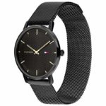 Tommy Hilfiger Men’s Quartz Watch with Stainless Steel Strap, Black, 20 (Model: 1791870)