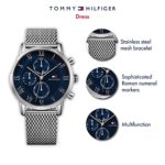 Tommy Hilfiger Men’s Sophisticated Sport Stainless Steel Quartz Watch with Stainless-Steel Strap, Tone, 22 (Model: 1791398)