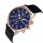 Wristwatches, Men Watches,Bokeley Mens Fashion Luxury Crocodile Faux Leather Stainless Steel Analog Watch (W-E) (W-Black 3)