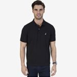Nautica Men’s Short Sleeve Solid Cotton Pique Polo Shirt, True Black, Medium