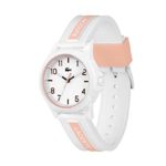 Lacoste Kids’ Quartz Watch with Silicone Strap, White, 18 (Model: 2020143)