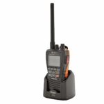 Cobra MR HH600FLTBTGPS Handheld Floating VHF Radio – 6 Watt, GPS, Bluetooth, Submersible, Noise Cancelling Mic, Backlit LCD Display, Memory Scan, Grey