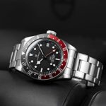 Pagani Deisgn Men’s Automatic Watches Mechanical Wristwatch GMT Watch Stainless Steel Waterproof Classic Rotating Bezel (Red Black)