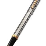 Xezo Legionnaire 18-Karat Gold, Platinum Plated Fine Rollerball Pen in Art Nouveau Style, Diamond-Cut and Finely Hand-Etched (Legionnaire 500 R-1)
