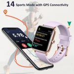 Hamile 2021 Version 1.55″ Smart Watch for Android Phones Compatible with iPhone, Fitness Watch with Heart Rate Monitor Sleep Tracker, 5ATM Waterproof Smart Watches for Women Men, 200+ Dials, Lavender