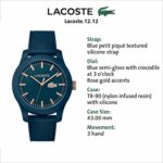 Lacoste Men’s 2010817 Lacoste.12.12 Analog Display Japanese Quartz Blue Watch