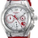 Technomarine Women’s Cruise Stainless Steel Quartz Watch with Leather Calfskin Strap, red, 26 (Model: TM-115312)