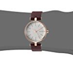 Skagen Women’s Signatur Stainless Steel Analog-Quartz Watch with Leather Calfskin Strap, red, 0.45 (Model: SKW2641)