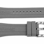Swiss Legend 24MM Grey Silicone Rubber Watch Strap & Gunmetal Stainless Buckle fits 44mm Neptune Watch