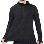 BALEAF Men’s Quick Dry Running Shirts Long Sleeve Athletic Jacket for Workout Hiking UPF50+ SPF Lightweight Hoodie Black Small