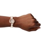 Fossil Women’s Virginia Quartz Stainless Steel and Acetate Three-Hand Watch, Color: Rose Gold/White Horn (Model: ES3716)