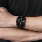 MEGIR Men’s Analogue Army Military Chronograph Luminous Quartz Watch with Fashion Leather Strap for Sport & Business Work (2061 Black)