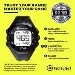TecTecTec ULT-G Stylish, Lightweight and Multi-Functional Golf GPS Watch, Durable Wrist Band with LCD Display, Worldwide Preloaded Courses – Black