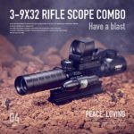 Pinty Rifle Scope 3-9×32 Rangefinder Illuminated Reflex Sight 4 Reticle Green Dot Laser Sight