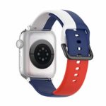 Hazevaiy Multicolor Silicone Band Compatible with Apple Watch Series 7 6 5 4 3 2 1 SE for iWatch 45mm 44mm 42mm 41mm 40mm 38mm,Sport Waterproof Comfortable Smartwatch Replaceable Strap (Blue.white.red, 42/44/45MM)