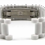 Swiss Legend 22MM White Ceramic 8 Inches Watch Strap Bracelet with Stainless Clasp Fits 36mm Commander Diamonds