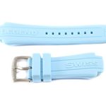 Swiss Legend 19MM Light Blue Silicone Rubber Watch Strap & Black Stainless Buckle fits 53mm Neptune Watch