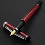 Xezo Incognito Fountain Pen, Medium Nib. Burgundy Red Color with Pure Platinum Plating. Handcrafted, Guilloche Engraved. Limited Edition, Serialized