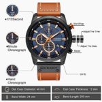 Men Leather Strap Military Watches Men’s Chronograph Waterproof Sport Wrist Date Quartz Wristwatch Gifts