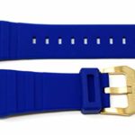 Swiss Legend 30MM Deep Blue Silicone Watch Strap w/Gold Stainless Buckle fits 46mm Expedition Watch