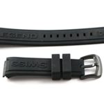 Swiss Legend 16mm Black Silicone Rubber Watch Strap & Black Stainless Buckle fits 51mm Maverick Watch