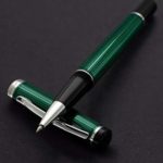 Xezo Incognito Rollerball Pen, Fine Point. Forest Green Color with Pure Platinum Plating. Limited Edition, Serialized