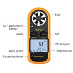 Proster Handheld Anemometer Wind Speed Meter Thermomoter Wind Detector Gauge Airflow Meter for Outdoor Sailing Surfing Shooting Fishing Hunting