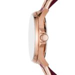 Fossil Women’s Stainless Steel Quartz Watch with Leather Strap, Red, 12 (Model: ES5141)