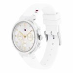 Tommy Hilfiger Women’s Stainless Steel Quartz Watch with Silicone Strap, White, 12 (Model: 1782342)