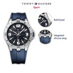 Tommy Hilfiger Men’s 1791062 Stainless Steel Watch with Blue Silicone Band
