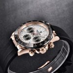 Pagani Design Daytona Homage Men’s Quartz Watches Japan Movement Ceramic Bezel Silicone Band Screw-in Crown Waterproof Sport Chronograph Watch