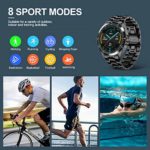 LIGE Smart Watch for Men, Fitness Tracker with Blood Oxygen, Blood Pressure, Heart Rate Monitor, 1.3 Inch Full Touch Screen IP67 Waterproof Smartwatch for Android iOS Black