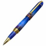 Xezo O Sole Mio Hand Enameled 18 Karat gold plated Brass Fine Rollerball Pen. Screw-on Cap. Limited Edition of 200 Pieces