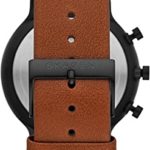 Skagen Men’s ANCHER Stainless Steel Quartz Watch with Leather Strap, Brown, 20 (Model: SKW6767)