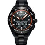 Alpina Men’s AlpinerX Fiber Glass Swiss Quartz Sport Watch with Stainless Steel/Titanium Strap, Black, 22 (Model: AL-283LBO5AQ6B)