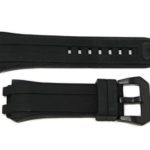 Swiss Legend 28MM Black Silicone Rubber Watch Strap & Black Stainless Buckle fits 50mm Challenger Watch