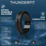 ThunderFit Silicone Wedding Rings for Men – 4 Rings (Black Grey, Grey Black, Dark Grey, Black, 10.5 – 11 (20.6mm))