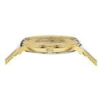 Versace Womens V-Circle Ion Plated Yellow Gold 38mm Bracelet Fashion Watch