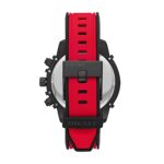 Diesel Men’s 48mm Griffed Quartz Stainless Steel and Silicone Chronograph Watch, Color: Black, Red (Model: DZ4530)