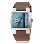 Diesel All-Gender 36mm Cliffhanger Quartz Stainless Steel and Leather Three-Hand Watch, Color: Silver, Brown (Model: DZ1998)