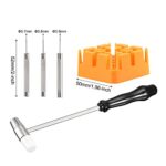 uxcell Watch Band Link Pin Removal Tools Set with Hammer Punch Pins 0.7/0.8/0.9mm Orange Strap Holder for Watch Repair