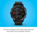 Garmin Fenix 6 Sapphire, Premium Multisport GPS Watch, Features Mapping, Music, Grade-Adjusted Pace Guidance and Pulse Ox Sensors, Dark Gray with Black Band (Renewed)