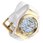 TechnoMarine Men’s Cruise Monogram Stainless Steel Quartz Watch with Silicone Strap, White, 29 (Model: TM-115373)