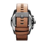 Diesel Men’s DZ4280 Mega Chief Gunmetal Brown Leather Watch