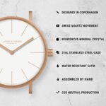 Larsen & Eriksen – Essentiel – Minimalist Analog Quartz Wrist Watch – 35 mm – 5ATM Water Resistance – Danish Design – Assembled by Hand – Rosegold | White | Natural