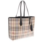 Burberry Women’s The Medium Reversible Tote in Haymarket Check and Black