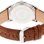Akribos XXIV Men’s Dodecagonal Watch – Sunburst Effect Dial Silver Bezel On Brown Genuine Leather Embossed Braided Pattern Strap – AK825